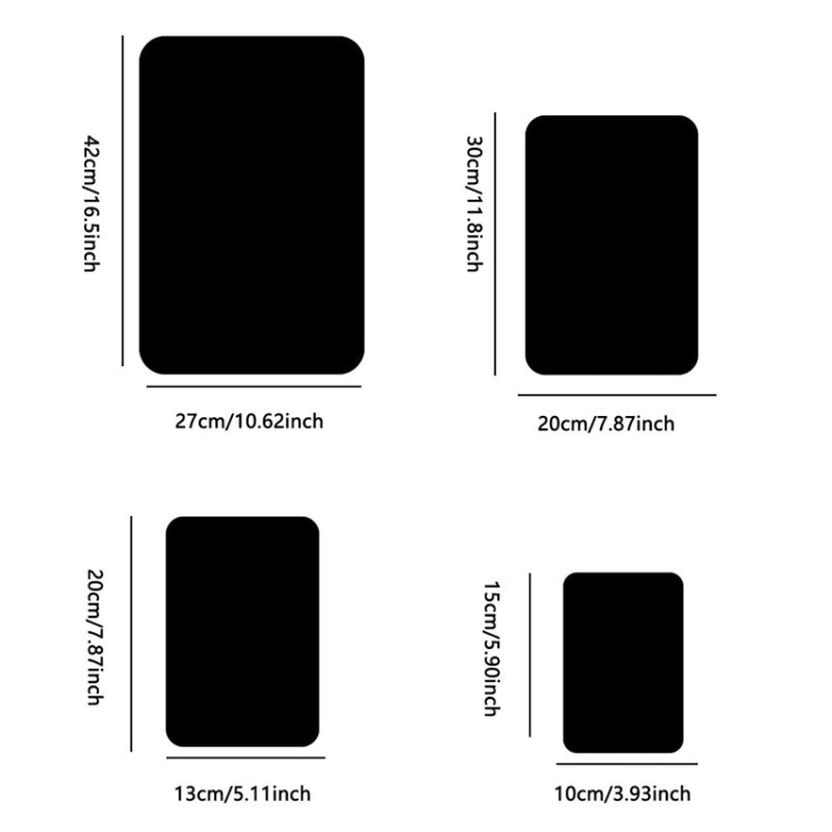 Round Corner Models Rectangle Acrylic Mirror Stereo Wall Stickers Home Decoration Soft Mirror, 4pcs 15cm x 10cm, 4pcs 20cm x 13cm, 4pcs 30cm x 20cm, 4pcs 42cm x 27cm