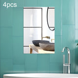 4pcs Right Angle Models Rectangle Acrylic Mirror Stereo Wall Stickers, 15cm x 10cm, 20cm x 13cm, 30cm x 20cm, 42cm x 27cm