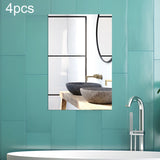 4pcs Right Angle Models Rectangle Acrylic Mirror Stereo Wall Stickers, 15cm x 10cm, 20cm x 13cm, 30cm x 20cm, 42cm x 27cm