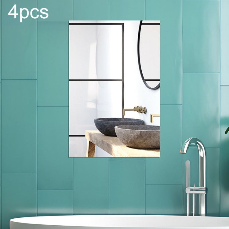 4pcs Right Angle Models Rectangle Acrylic Mirror Stereo Wall Stickers, 15cm x 10cm, 20cm x 13cm, 30cm x 20cm, 42cm x 27cm