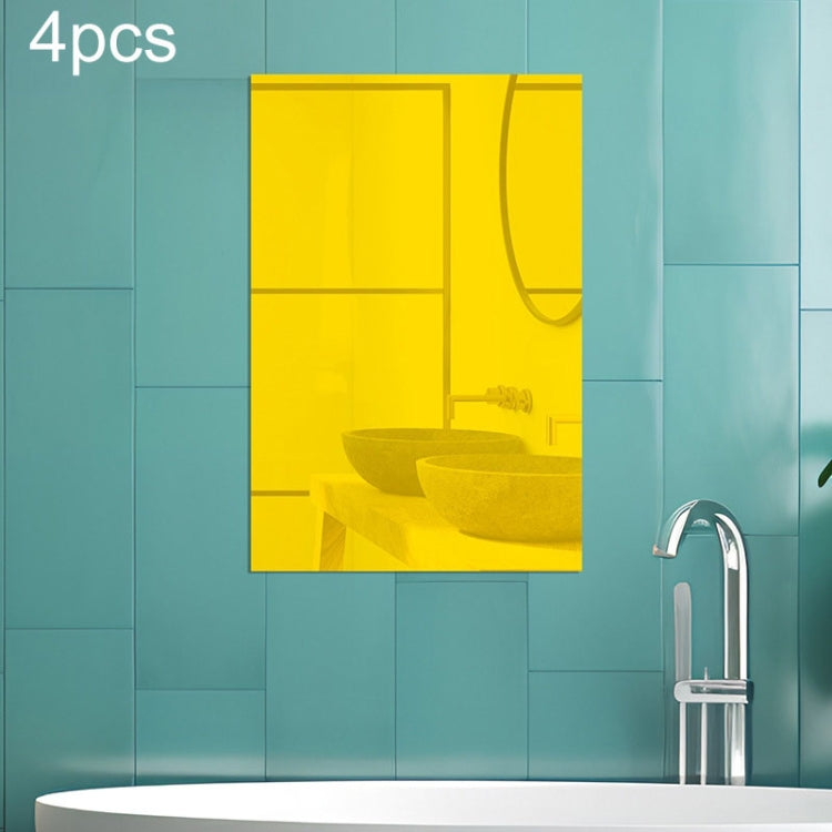 4pcs Right Angle Models Rectangle Acrylic Mirror Stereo Wall Stickers, 15cm x 10cm, 20cm x 13cm, 30cm x 20cm, 42cm x 27cm