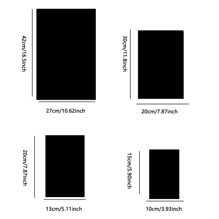 4pcs Right Angle Models Rectangle Acrylic Mirror Stereo Wall Stickers, 15cm x 10cm, 20cm x 13cm, 30cm x 20cm, 42cm x 27cm