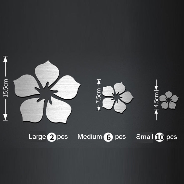 18pcs /Set Acrylic Cherry Blossom Mirror Wall Sticker Living Room Bedroom Background Wall Decoration, Cherry Blossom