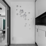 18pcs /Set Acrylic Cherry Blossom Mirror Wall Sticker Living Room Bedroom Background Wall Decoration, Cherry Blossom