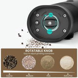 Gravity Induction Electric Salt And Pepper Grinder Adjustable Coarseness with LED Light