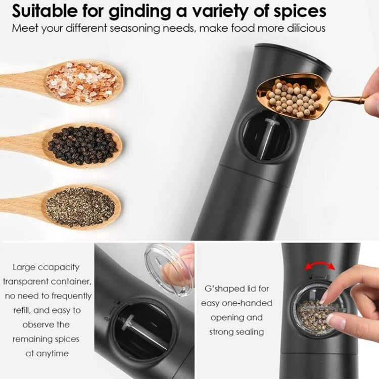 Gravity Induction Electric Salt And Pepper Grinder Adjustable Coarseness with LED Light