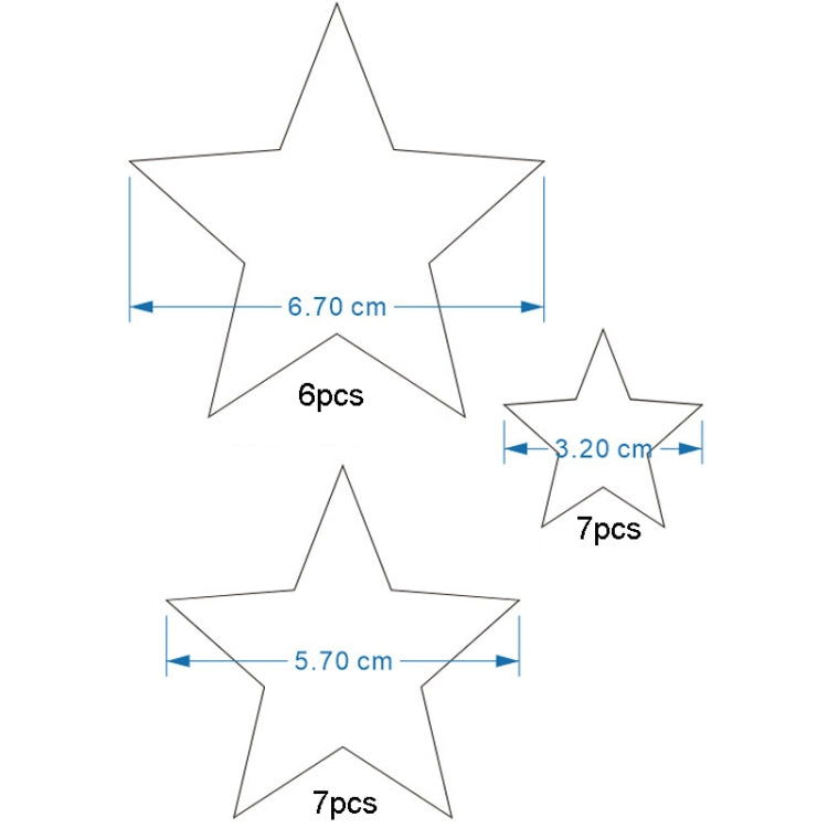 20pcs /Set Acrylic Stars Mirror Stereo Wall Stickers Home Decoration Soft Mirror, Stars