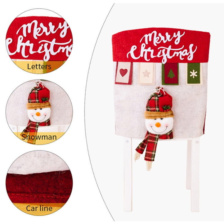 3D Cartoon Doll Chair Cover Christmas Furniture Decoration Supplies, Elder, Snowman, Elk