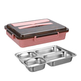 304 Stainless Steel Lunch Box Leakproof Insulated Student Dormitory Bento Box, 4 Grid Pink, 4 Grid Black, 4 Grid Blue, 5 Grid Pink, 5 Grid Black, 5 Grid Blue