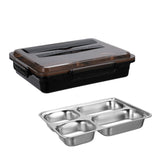 304 Stainless Steel Lunch Box Leakproof Insulated Student Dormitory Bento Box, 4 Grid Pink, 4 Grid Black, 4 Grid Blue, 5 Grid Pink, 5 Grid Black, 5 Grid Blue