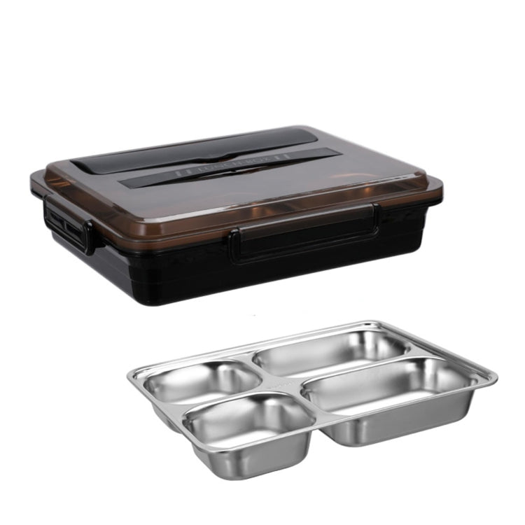 304 Stainless Steel Lunch Box Leakproof Insulated Student Dormitory Bento Box, 4 Grid Pink, 4 Grid Black, 4 Grid Blue, 5 Grid Pink, 5 Grid Black, 5 Grid Blue