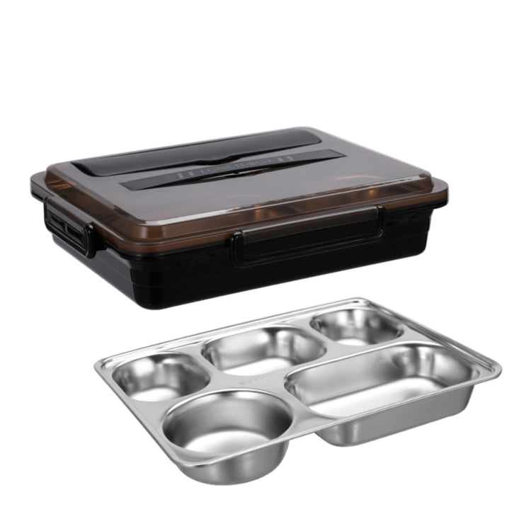 304 Stainless Steel Lunch Box Leakproof Insulated Student Dormitory Bento Box, 4 Grid Pink, 4 Grid Black, 4 Grid Blue, 5 Grid Pink, 5 Grid Black, 5 Grid Blue