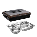 304 Stainless Steel Lunch Box Leakproof Insulated Student Dormitory Bento Box, 4 Grid Pink, 4 Grid Black, 4 Grid Blue, 5 Grid Pink, 5 Grid Black, 5 Grid Blue