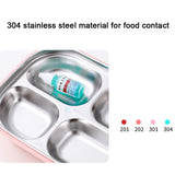 304 Stainless Steel Lunch Box Leakproof Insulated Student Dormitory Bento Box, 4 Grid Pink, 4 Grid Black, 4 Grid Blue, 5 Grid Pink, 5 Grid Black, 5 Grid Blue