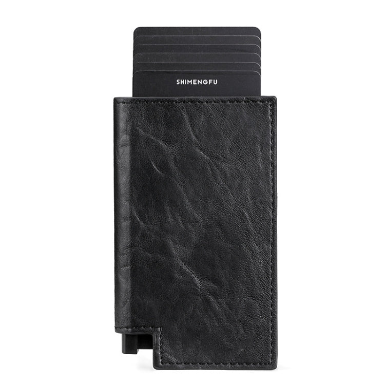 Pop-up Leather Metal Card Holder RFID Bifold Wallet