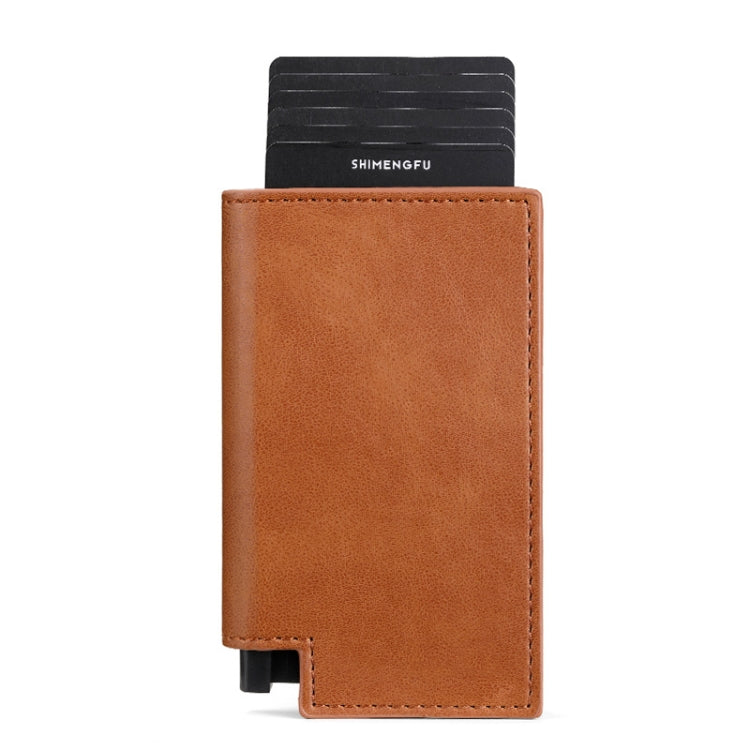Pop-up Leather Metal Card Holder RFID Bifold Wallet