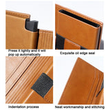 Pop-up Leather Metal Card Holder RFID Bifold Wallet