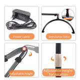 LED Half Moon Beauty Lamp Manicure Eyebrow Tattoos Eyelash Fill Light, UK Plug