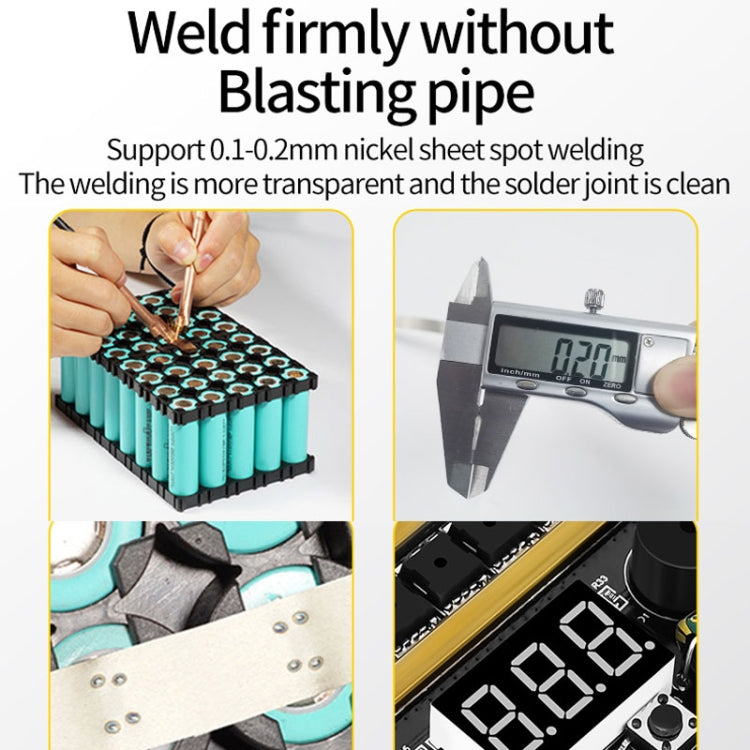 GX591 Full Functional Version 12V Handheld Portable 18650 Mobile Lithium Battery Point Welding Machine, Without Shell, With Acrylic Shell