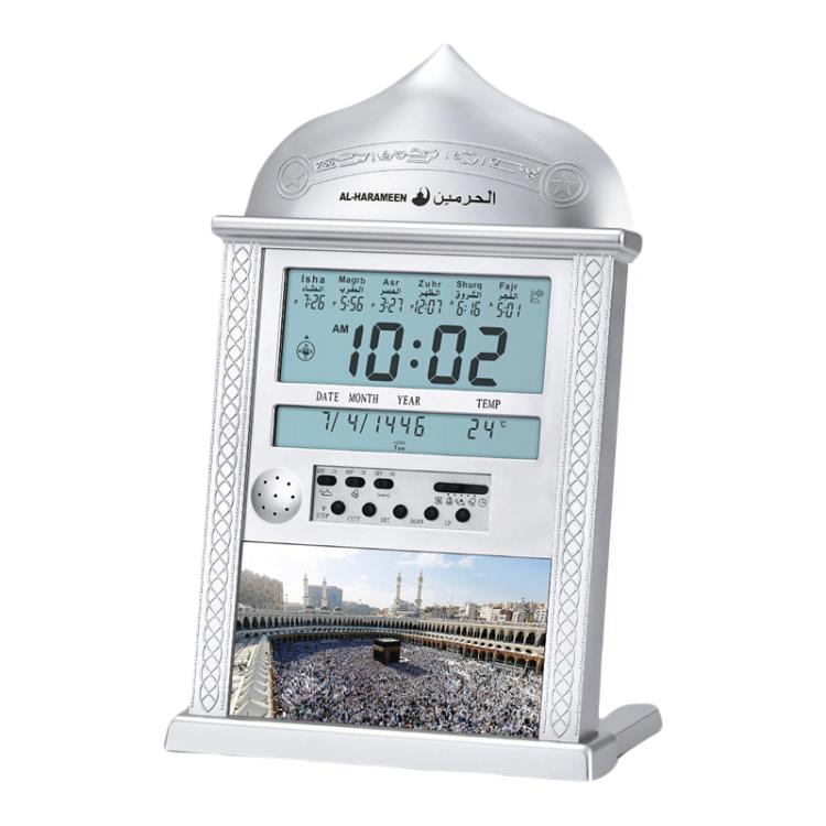 Desktop Perpetual Calendar Alarm Clock LCD Display Reminder Prayer Clock