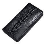 Mens Long Business Wallet Crocodile Pattern Multi Cards Clutch Bag