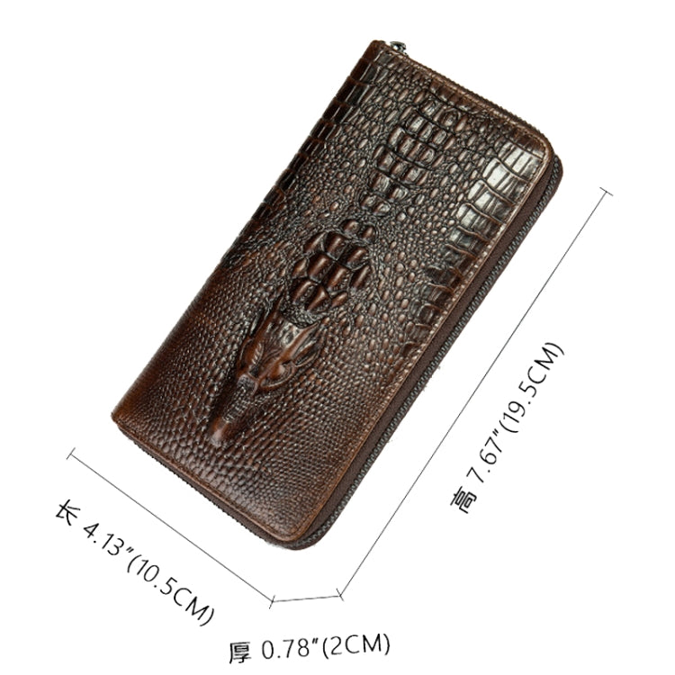 Mens Long Business Wallet Crocodile Pattern Multi Cards Clutch Bag
