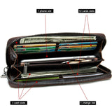 Mens Long Business Wallet Crocodile Pattern Multi Cards Clutch Bag