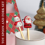 4pcs /Pack Christmas Cartoon Doll Stainless Steel Tableware, A Spoon Fork, D Spoon