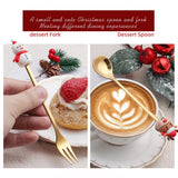 4pcs /Pack Christmas Cartoon Doll Stainless Steel Tableware, A Spoon Fork, D Spoon