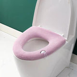 Universal Knitted Washable Toilet Pad Home Thickened Warm Toilet Cover, With Handle Pink, With Handle Gray, With Handle Blue, Flat Pink, Flat Gray, Flat Blue