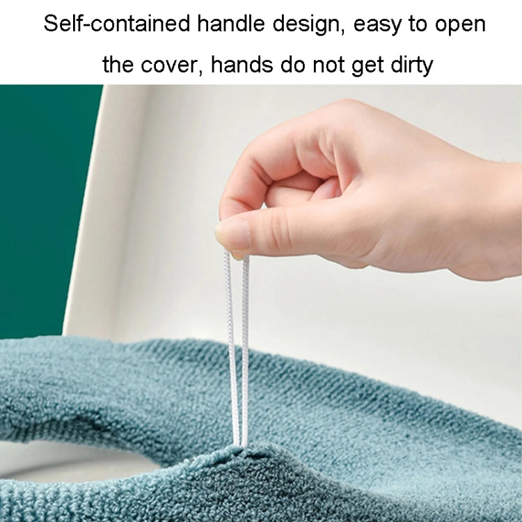 Universal Knitted Washable Toilet Pad Home Thickened Warm Toilet Cover, With Handle Pink, With Handle Gray, With Handle Blue, Flat Pink, Flat Gray, Flat Blue