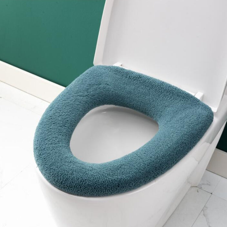 Universal Knitted Washable Toilet Pad Home Thickened Warm Toilet Cover, With Handle Pink, With Handle Gray, With Handle Blue, Flat Pink, Flat Gray, Flat Blue