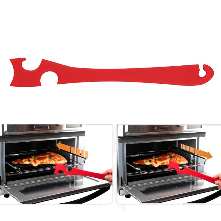 Kitchen Silicone Oven Rack Air Fryer Push Pull Tool with Longer Handle, Small 20 x 2.8cm, Large 28 x 3.8cm