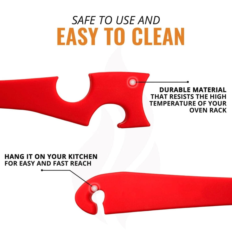 Kitchen Silicone Oven Rack Air Fryer Push Pull Tool with Longer Handle, Small 20 x 2.8cm, Large 28 x 3.8cm