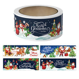 120pcs /Roll Christmas Self-adhesive Label Stickers Cartoon Printed Rectangular Sealing Sticker, K-147-R1, K-148-R1