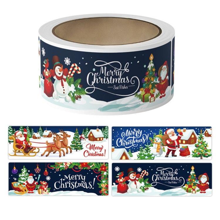 120pcs /Roll Christmas Self-adhesive Label Stickers Cartoon Printed Rectangular Sealing Sticker, K-147-R1, K-148-R1