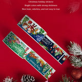 120pcs /Roll Christmas Self-adhesive Label Stickers Cartoon Printed Rectangular Sealing Sticker, K-147-R1, K-148-R1