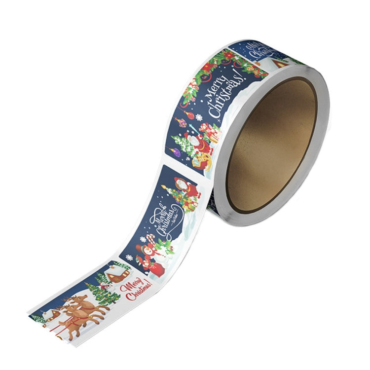 120pcs /Roll Christmas Self-adhesive Label Stickers Cartoon Printed Rectangular Sealing Sticker, K-147-R1, K-148-R1