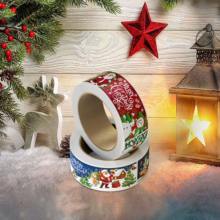 120pcs /Roll Christmas Self-adhesive Label Stickers Cartoon Printed Rectangular Sealing Sticker, K-147-R1, K-148-R1