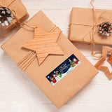 120pcs /Roll Christmas Self-adhesive Label Stickers Cartoon Printed Rectangular Sealing Sticker, K-147-R1, K-148-R1