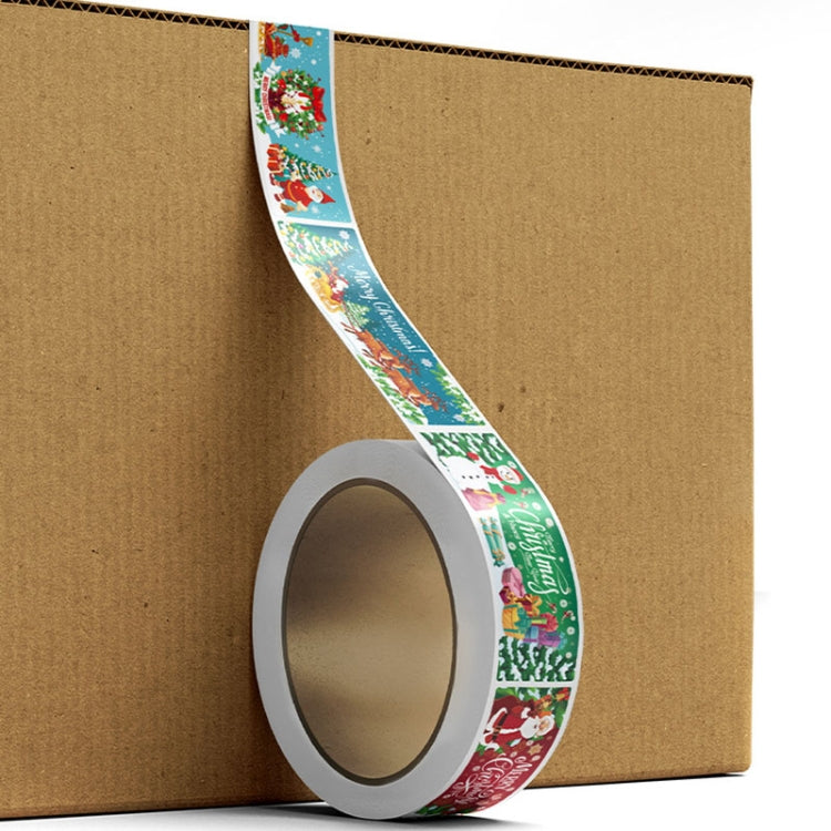 120pcs /Roll Christmas Self-adhesive Label Stickers Cartoon Printed Rectangular Sealing Sticker, K-147-R1, K-148-R1