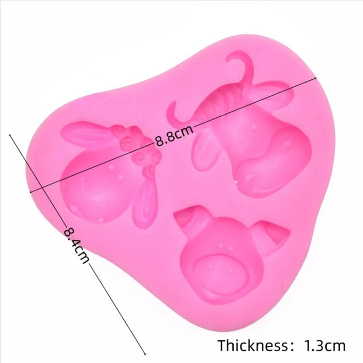 Cartoon Three-dimensional Animals Fondant Silicone Mold Cake Decorating Baking Tools, 1286, 0599