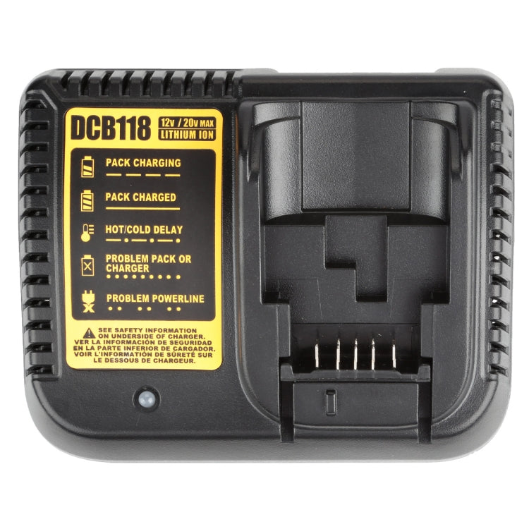 DCB118 For Dewalt 12V-20V Electric Tool Battery Charger, US (Black), EU (Black), UK (Black), AU (Black), US (Yellow), EU (Yellow), UK (Yellow), AU (Yellow)