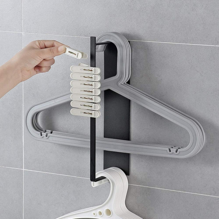 Wall Mounted Metal Clothes Hanger Storage Rack Multifunctional Shelf for Closet