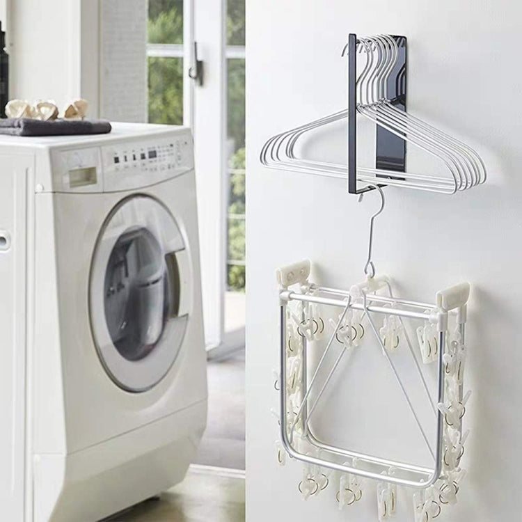 Wall Mounted Metal Clothes Hanger Storage Rack Multifunctional Shelf for Closet