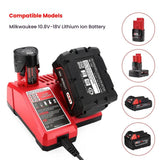 M12-18C For Milwaukee 18V Power Tools Battery Charger, EU, US