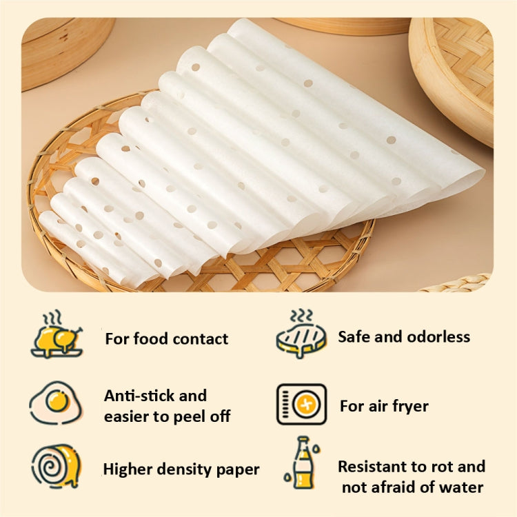 100pcs /Pack Steamer Paper Non-Stick Disposable Grease-Proof Paper Round Air Fryer Pad, 6 Inches (15.2cm), 7 Inches (17.78cm), 8 Inches (20.3cm), 9 Inches (22.86cm)