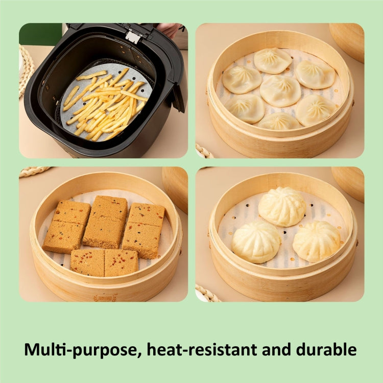 100pcs /Pack Steamer Paper Non-Stick Disposable Grease-Proof Paper Round Air Fryer Pad, 6 Inches (15.2cm), 7 Inches (17.78cm), 8 Inches (20.3cm), 9 Inches (22.86cm)