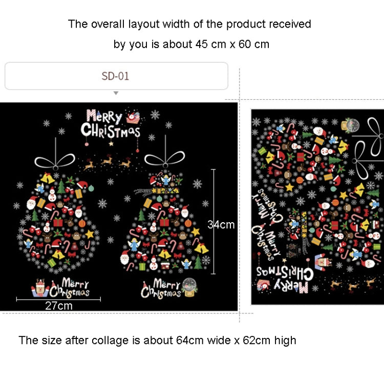 Christmas Window Decoration Poster Santa Claus Elk Snowflake Glass Wall Stickers, SD-01 45x60cm, SD-02 45x60cm, SD-03 30x90cm, SD-05 30x90cm, SD-12 30x90cm, SD-2203 30x45cm, SD-2204 30x45cm, SD-2205 30x45cm, SD-2206 45x60cm, SD-2208 30x45cm            ...