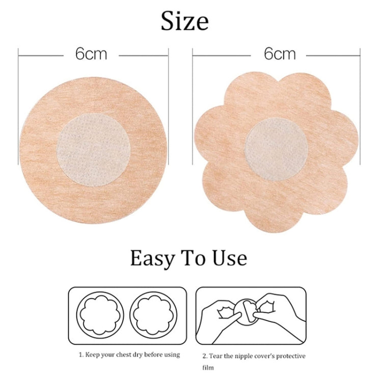10pcs /Pack Disposable Anti-Bump Invisible Breathable Breast Patch, Flower, Round